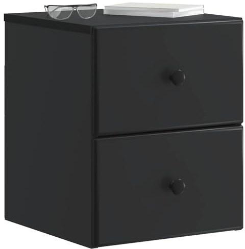 vidaXL Wandmontierter Nachttisch Schwarz 34,5 x 33 x 40 cm, Geräumiger Nachttisch, rechteckig, moderner Schlafzimmer-Helfer für einen aufgeräumten Tisch