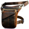 Le'aokuu Herren Echtes Leder Rucksäcke Beinbeutel Beintasche Hüfttasche Hip Bum Weist Pack Outdoor Messenger Bag 211-3(211-3 C3 Braun 2)