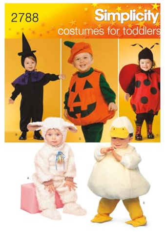 Simplicity 2788Toddler Costumes, Paper, White, A (1/2,1,2,3,4)