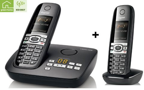 Gigaset Siemens Gigaset CX610A + C610H DUO ISDN Schnurlostelefon MIT Anrufbeantworter schwarz