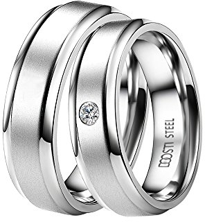 DOOSTI Partnerringe/Trauringe BEAUTIFUL Chirurgischer Edelstahl - inkl. Gratis Gravur