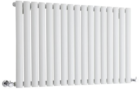 MILANO White Horizontal Single Oval Panel Radiator 635 x 1000mm | Steel Construction. Generous Heat Output. Contemporary Style. Single Panel Design. Central Heating Operation.