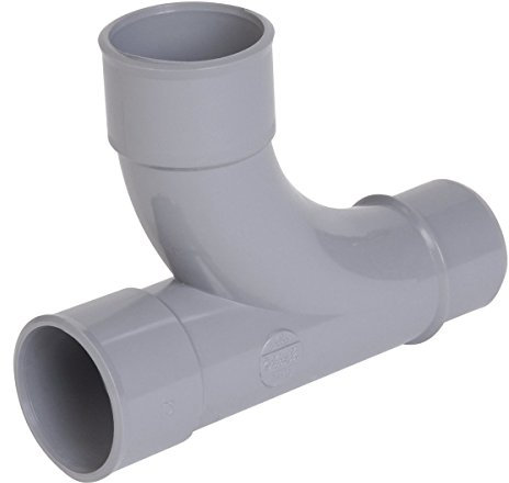 té pvc - pied de biche - mâle / femelle - 87 degrés30 - diamètre 40 mm - nicoll th18 - gr