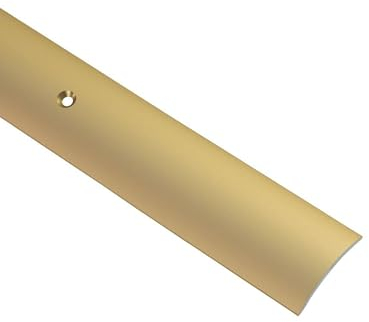 Gedotec Seuil de Porte Barre Stratifié - Vinyle | 40 x 2000 mm | 1 Pièce Profil Transition Sol | Alu Laiton Anodisé | Rail de transition perforé Profilé de sol bombé | Seuil de porte à visser