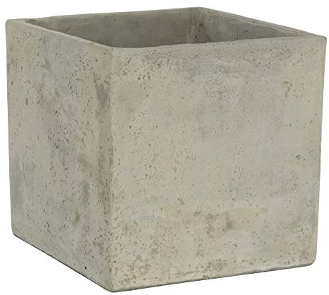 GARDENGOODZ Vaso Quadrato di Cemento Naturale, 20,3 cm, in Fibra di Vetro Rinforzata