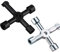 Maveek Utility Key, 2 Pack 4-Way Multi-Functional Cabinet Box Key for Electric Water Gas Meter Cupboard Cabinet (Silver+Black)