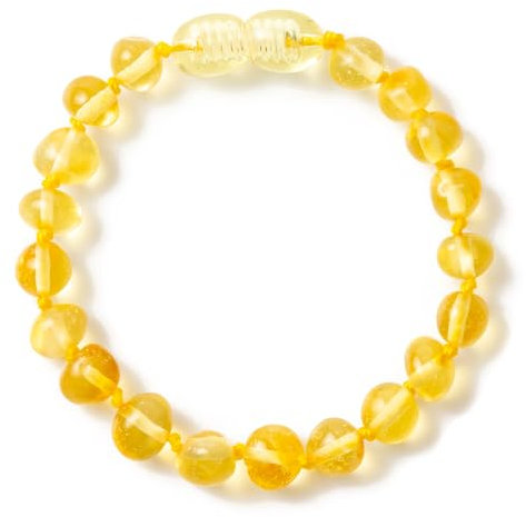 ZHAOXIA Ambre Bracelet/Cheville(Unisex)(Lemon) - 20cm - 100% Plus Haute Qualite Certifie l'Ambre la Baltique Authentique Bracelet