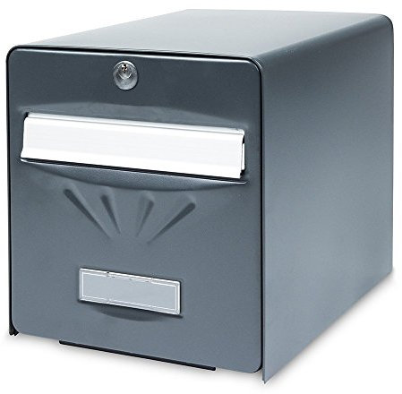 BURG-WÄCHTER Boîte aux Lettres Agréée La Poste, 1 Porte, 515 ANT BALnéaire, Anthracite, en Acier Galvanisé, Avec Porte à Ouverture Totale et Stop-Courrier (Porte bloquée à 120°)