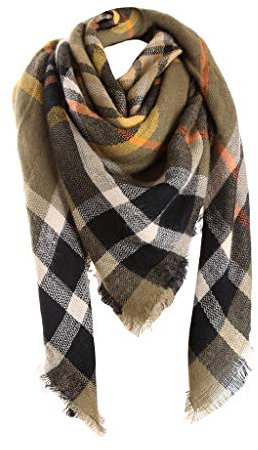 Bakicey Damen Schal XXL Warm Weich Strickschal Karo Winterschal Herbstschal Wolleschal Frauen Deckenschal Halstuch Scarf Poncho Cape, Zb, 3XL