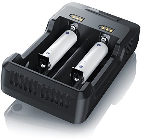 Intelligentes Akku Ladegerät Universal Ladestation für Li-Ion 26650 18650 1 - V NI-Mh NI-CD AA AAA Akkus mit LED Anzeige - Batterieladegerät - Akkuladegerät auch für E Zigaretten