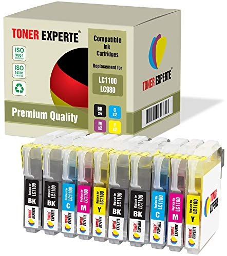 TONER EXPERTE 10 XL LC1100 LC980 Druckerpatronen kompatibel für DCP-145C 165C 195C 197C 375CW 385C 395CN 585CW 6690CW MFC-250C 290C 490CW 5490CN 5890CN 5895CW 6490CW 790CW 990CW J615W