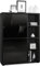Vladon Highboard Schrank Anrichte Cuba mit 8 Fächern, Made in Germany, Korpus in Schwarz matt/Fronten in Schwarz Hochglanz