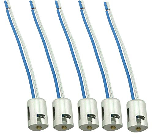 Longdex Autolichtsockel, S25 1156 BA15S Xenon-Leuchtdiodenlampe, 5 Stück, weiblich, Kabelbaum, Verlängerungsstecker, Metallgehäuse, Kunststoff, Blau