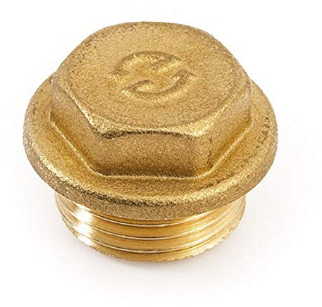 Messingstopfen 1/4 Zoll DN8 AG Außengewinde Typ 290 Rohrstopfen Stopfen Sechskant-Endstopfen Blindstopfen Messingfitting Messing Fitting Gewindefitting Rohrfitting Verschlussstopfen
