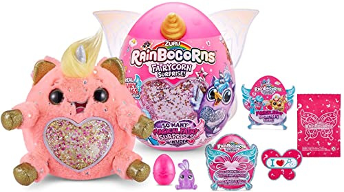 Rainbocorns Fairycorn Surprise Serie 4 Einhorn - Plüschtier zum Sammeln - Ultimatives Überraschungsei, tragbare Feenflügel (Einhorn)