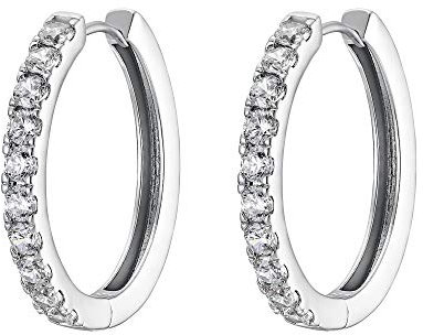 Heideman Ohrringe Damen Leni poliert aus Edelstahl silber farbend poliert Ohrschmuck für Frauen mit Stein weiss
