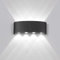 Elitlife 8W LED Wandleuchte Innen Außenleuchte IP65 Wasserdichte Außenwandleuchten Innen/Aussen Wandlampe Modern Up Down Aluminium Wandleuchte (8W Schwarz/Kaltesweiß)