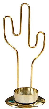 caihuashopping Deko Kerzenständer Eisen Kerzenhalter einfach Modernes Haus Esszimmer Dekorationen Desktop Dekoration Kaktus Esstisch Kerze Kerzenhalter Kerzenleuchter (Color : Gold)