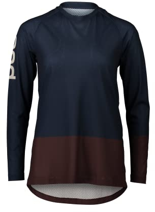 POC Damen W's Mtb Pure Ls Jersey T-Shirt, Turmaline Navy/Axinite Brown, S