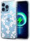 CYRILL by Spigen Cecile Compatible with iPhone 13 Pro, Floral Pattern Clear Magnetic Wireless charging case - White Daisy