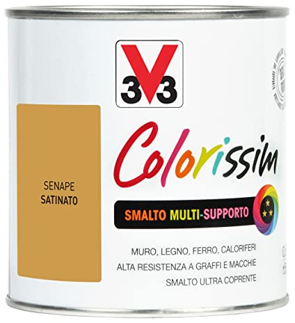 V33 Smalto Multisupporto Colorissim Senape 0,5L