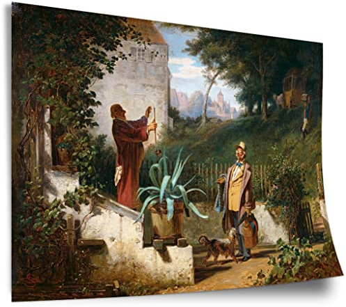 Printistico Poster Carl Spitzweg - Jugendfreunde Kunstdruck ohne Rahmen, Wandbild - A4, A3, A2, A1, A0, XXL - Wohnzimmer, Schlafzimmer, Küche, Deko