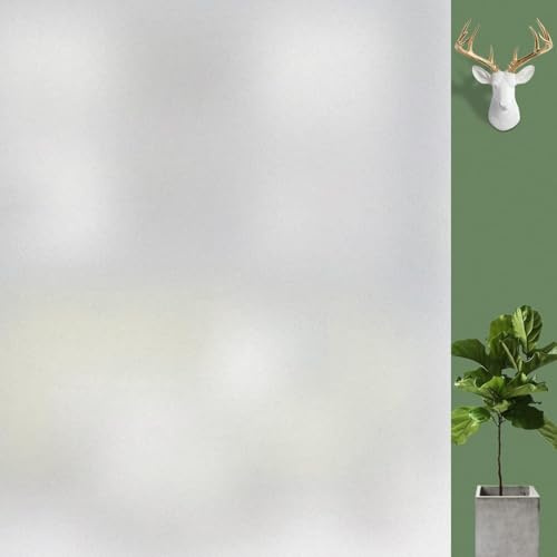 DARUITE Fensterfolie Blickdicht Selbsthaftend Milchglasfolie Sichtschutzfolie Fenster Fensterfolien Sichtschutz Non Klebefolie Milchfolie Fenster Für Zuhause Badzimmer Büro Glas 90 x 200 cm