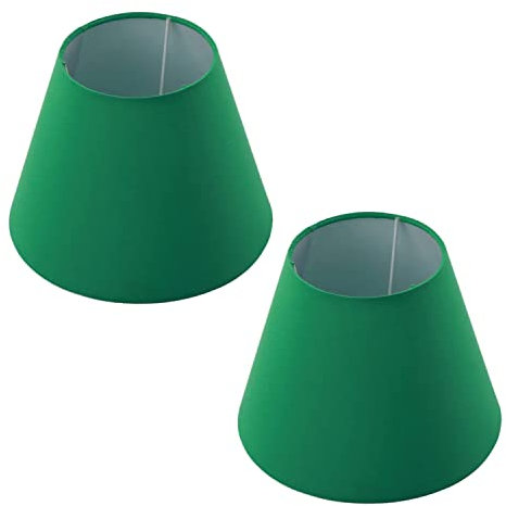 Othmro Lampenschirm, groß, grün, 2 Stück, 13 x 17 x 22 cm, Trommel-Lampenschirme für Tischlampen, Stoff, Bauernhaus, Glocke, Lampenschirme, Lampenschirm für Schlafzimmer, Wohnzimmer, Küche