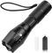 flintronic Linterna LED de Alta Potencia, 1 x Linternas LED con 1 x Convertidores de Batería, 2000Lúmenes 5Modos Impermeable Zoomable Ultra Brillante Linterna Táctica para Acampar (sin Batería)