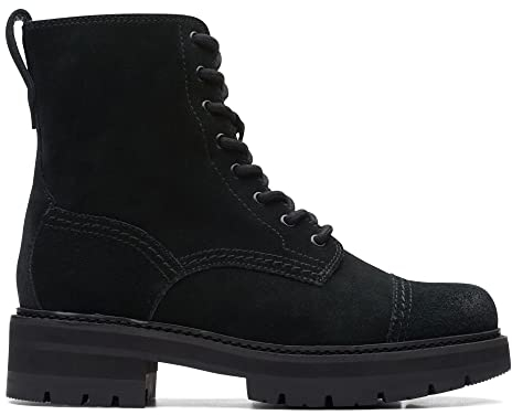Clarks Orianna Cap Suede Stivali In Nero Vestibilità Standard Taglia 7, Nero, 41 EU