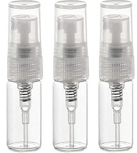 CMJ 3 x 3ml CLEAR Glass Spray Bottles Atomiser Travel Perfume Liquid Sample Atomizer UK SELLER