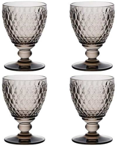 Villeroy & Boch Boston 4er Set Boston Coloured Weißweingläser Smoke grau 125ml