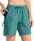 WILLIT Damen Cargo Shorts Wanderhose schnelltrocknend Wandern aktiv Shorts leichte Sport Sommer Shorts mit Taschen Blaugrün M