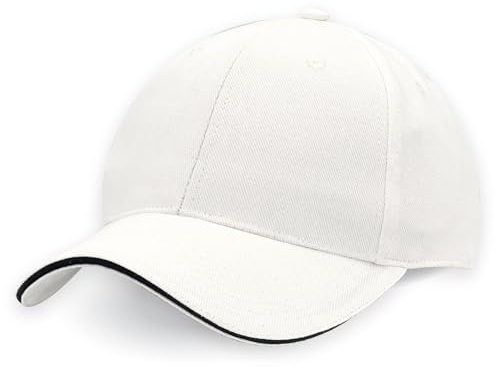 Artexia Baseball Cap Herren - Baumwolle Kappe Herren und Cap Damen - Baseball Cap Herren Weiss Sandwich