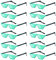 SUNOVELTIES 12 Stück grüne Thug Life Party Sonnenbrille 8 Bit gemischte mehrfarbige Mosaik Gamer MLG Foto-Requisiten Brille für Erwachsene und Jugendliche