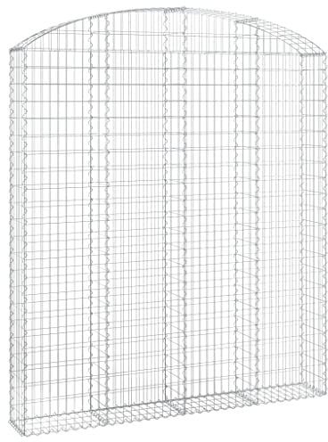 vidaXL Panier de Gabions Arqué Cage à Gabion Mur de Gabion Panier à Pierre Gabion pour Pierre Jardin Patio Extérieur 200x30x220/240 cm Fer Galvanisé