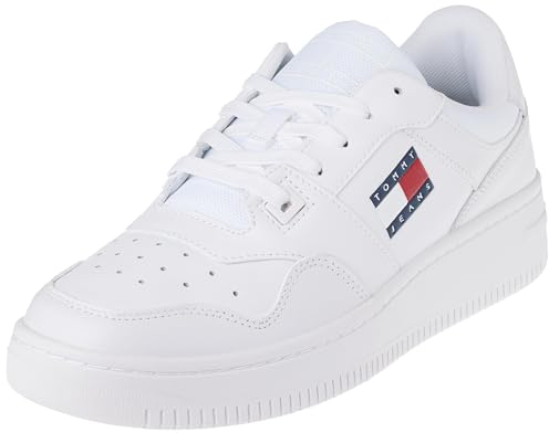 Tommy Jeans Homme Tjm Retro Basket Em0em01395 Shoes, Blanc White, 42 EU