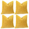Sungeek 4er Set Kordsamt Kissenbezüge, Dekorativ Zierkissenbezüge Weich Kissenbezug Dekokissen Sofakissen Couchkissen Deko Bezug Kissenhülle für Sofa Schlafzimmer Wohnzimmer (Gelb, 45x45 cm)