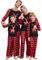 Ekouaer Pigiama Famiglia Natale Pigiami Abbinati Coppia Fidanzati Sleepwear Set Merry Christmas Indumenti da Notte Felpa Senza Cappuccio + Pantaloni Larghi Natalizia Pigiama Pile Donna Invernale