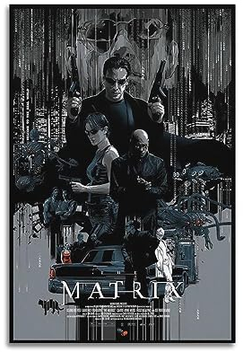 VZRSQZK Filmposter The Matrix, dekoratives Gemälde, Leinwand, Wandposter und Kunstdruck, modernes Familienschlafzimmer-Dekor-Poster, 20 x 30 cm