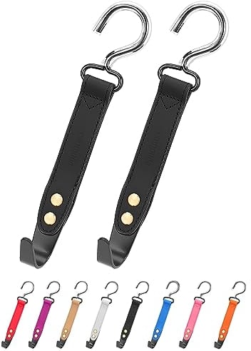 quipuda Kopfstützenhalterung Auto Haken, 2 Stücke Auto Taschenhalter, 360° Drehbare Auto Kopfstützen Haken, Zum Aufhängen von Handtasche, Geldbörsen,Einkaufstaschen (Schwarz)