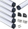 StarlandLed Lot de 6x1M LED en Noir aluminium noir en forme de V avec coque en polycarbonate laiteux pour installation de bandes lumineuses