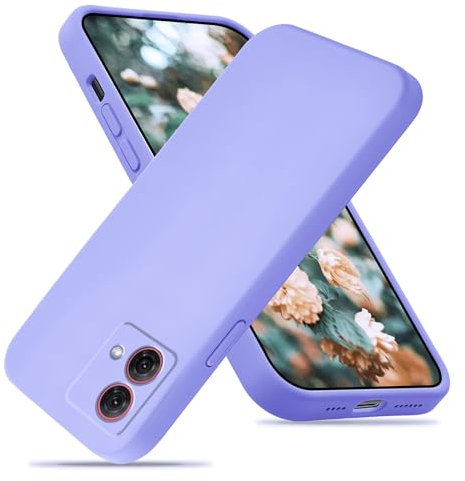 MOJIA Silicone Case for Motorola Moto G84 5G, Ultra Slim Soft Liquid Silicone Shockproof [Anti-oil and anti-fingerprint] Phone Case Cover with Anti-Scratch Microfiber Lining. Lavender