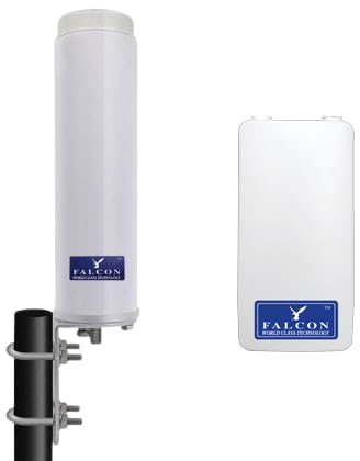 Falcon Rural 4G LTE Antenne - WLAN Verstärker für Streaming Smart TV, WLAN Router mit 150 Mbps Download, 50 Mbps Upload, Outdoor Antenne, Hotspot, Simlock Frei, Antenne für Stabile Verbindung
