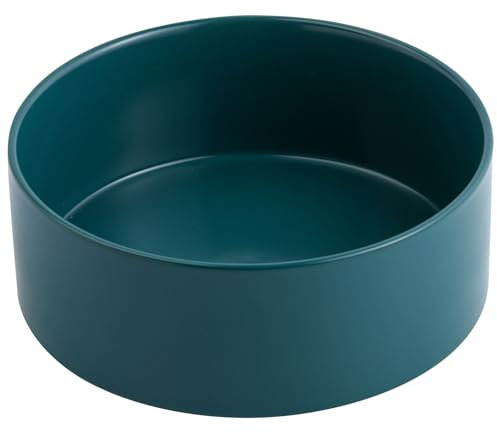 Addggo Green 8 in Dog Bowl Ceramic for Medium Large Sized Breed,Retrievers,7.6 Cups Non Slip Heavy Weighted Dog Food Water Dish,Durable Big Pet Bowl