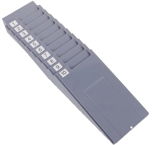 TEHAUX Support Mural Porte-Cartes De Pointage Extensible 10 Emplacements 13.8X3.9X1.2 Pouces Organisateur De Bureau Polyvalent Pour Entrepôts Classes Et Cuisines