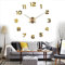 Yolistar Moderne Wanduhr Spiegel Aufkleber DIY, 3D Acryl Wanduhren Wandtattoos Dekoration, Stumm Einfach zu Montieren Quarzuhr für Zuhause, Büro, Hotel, Arabische Ziffern Gold Groß