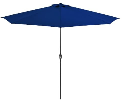 Homgoday Halbrunder Balkonschirm, Stab, Aluminium, Blau, 300 x 155 x 223 cm