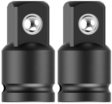 2PCS Juttzzei Impact Socket Adapter, 1/4 Inch Square Adapter Drive Female, 3/8 Inch Square Drive Male, Upgraded Black CR-V Steel 1/4 x 3/8 Socket Reducer for Driver/Ratchet/Socket Set Extension