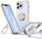 XYZ for iPhone 11 Pro Max Case with Stand, Double Ring Holder for Girls Women, Luxury Cute Bling Protective Phone Cover for iPhone 11 Pro Max, Blue